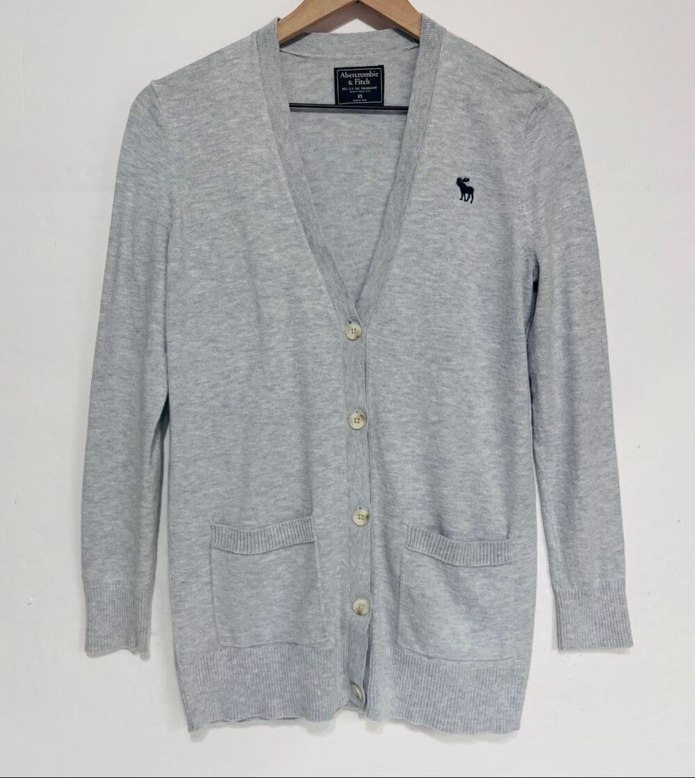 Abercrombie & Fitch Light Gray Cardigan Sweater   Size XS
